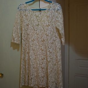 Free People 3/4 Length Sleeve, Lace Dress